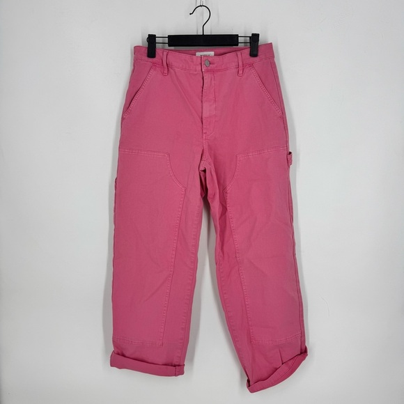 Pistola Ashton Straight-Leg Carpenter Ankle Pants in Pink Punch - Picture 3 of 5